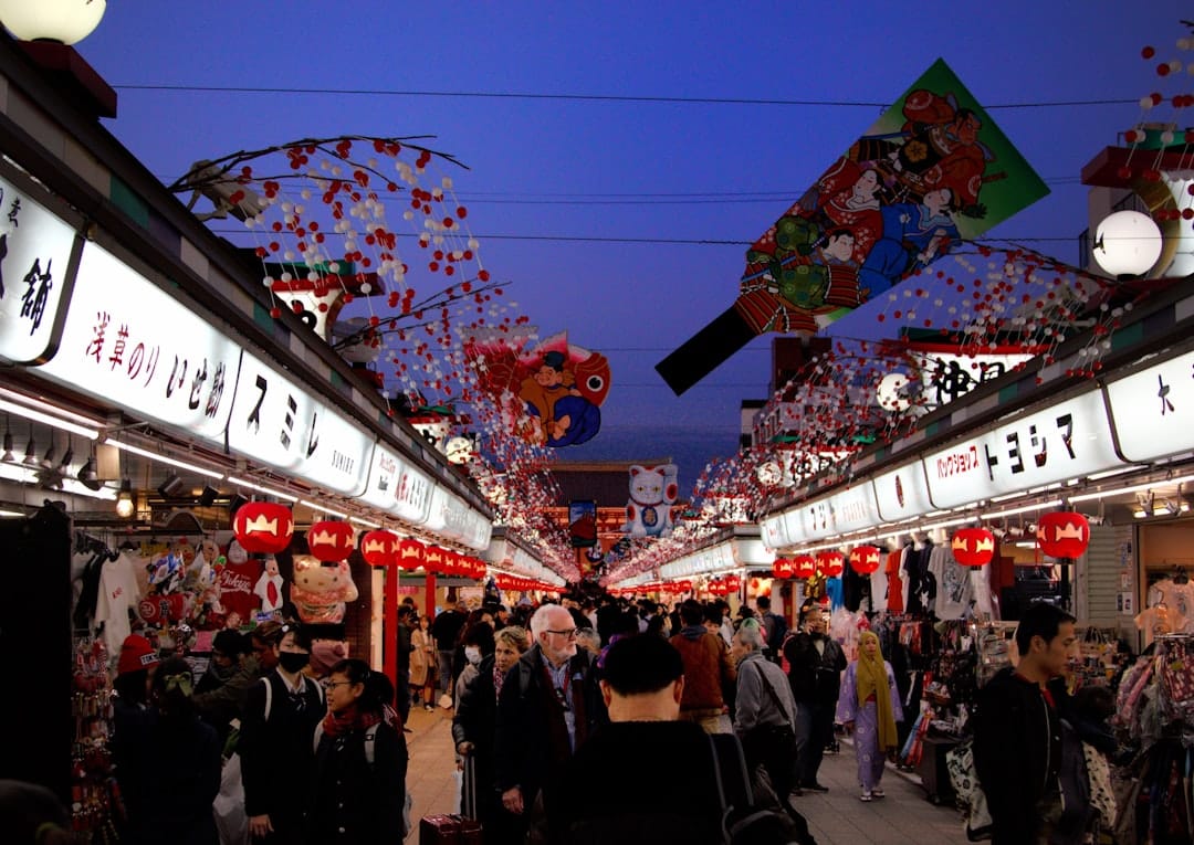Senso-ji Temple and its five-story pagoda in Asakusa, Tokyo
