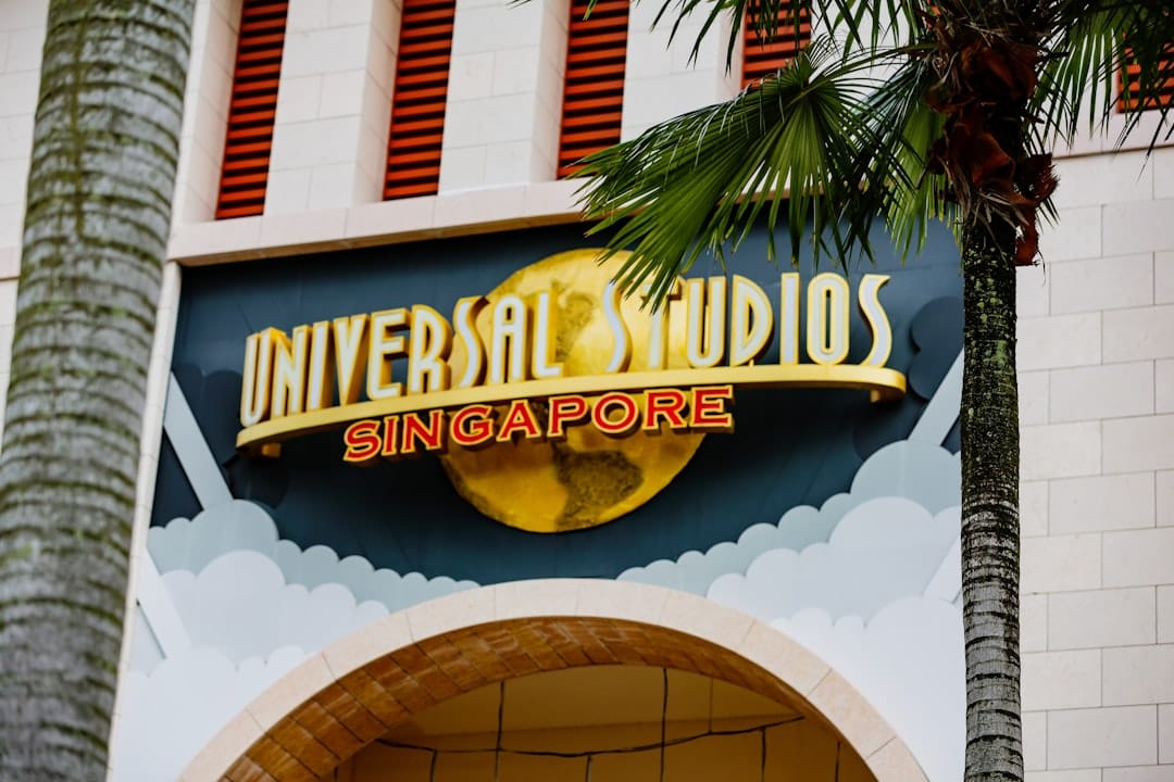 The entrance globe of Universal Studios Singapore on Sentosa