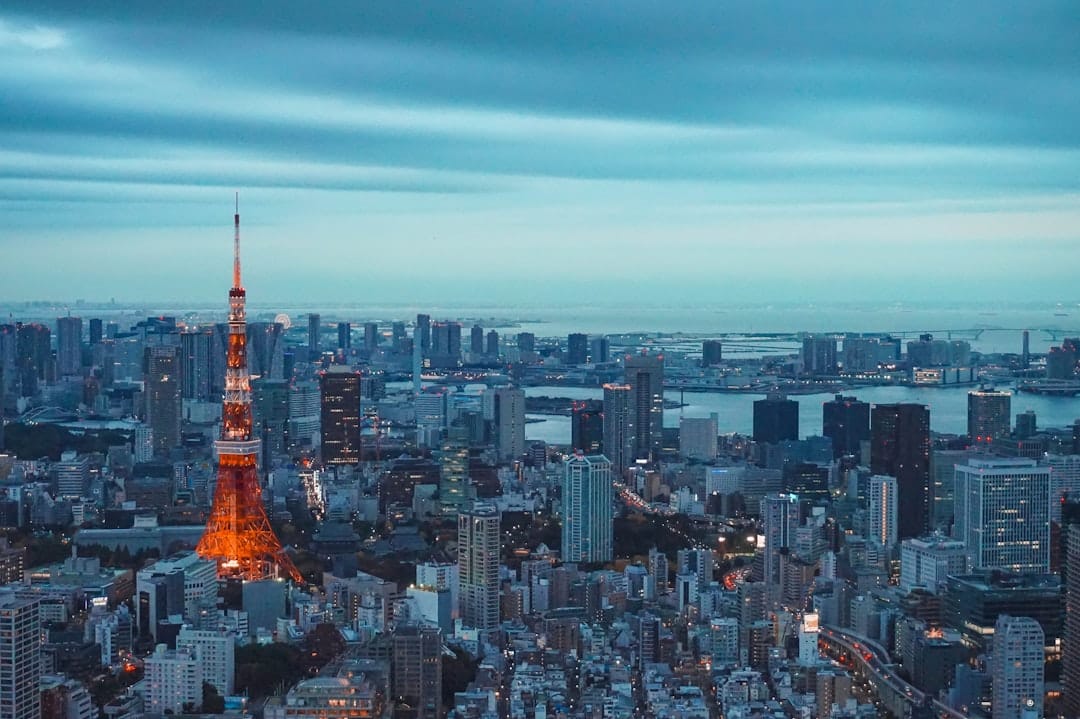 Tokyo Skytree tower rising above the Sumida skyline