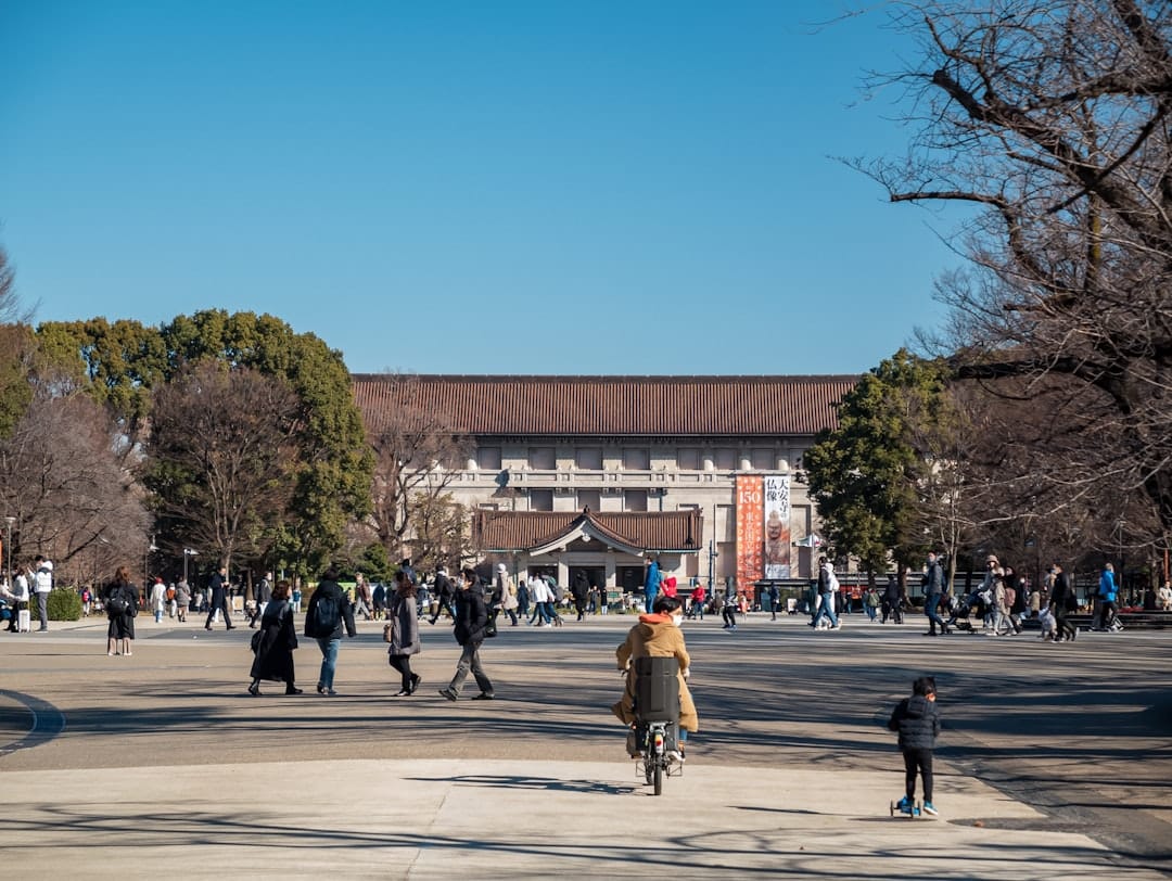 Museum buildings and greenery in Ueno Park, Tokyo