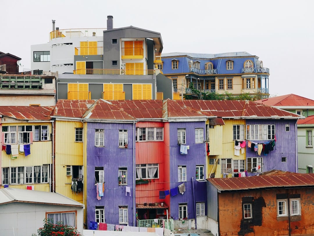 Colorful painted houses on the hillsides of Cerro Alegre in Valparaíso