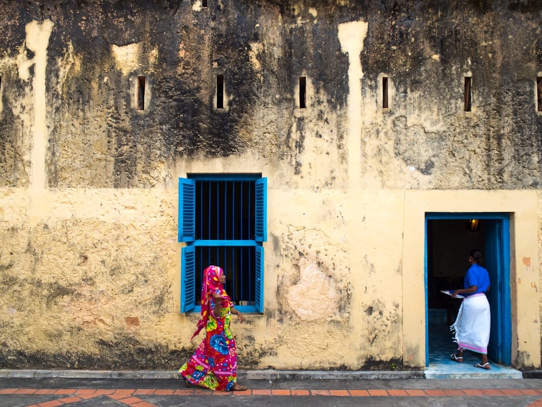 Carved wooden door in Stone Town, Zanzibar