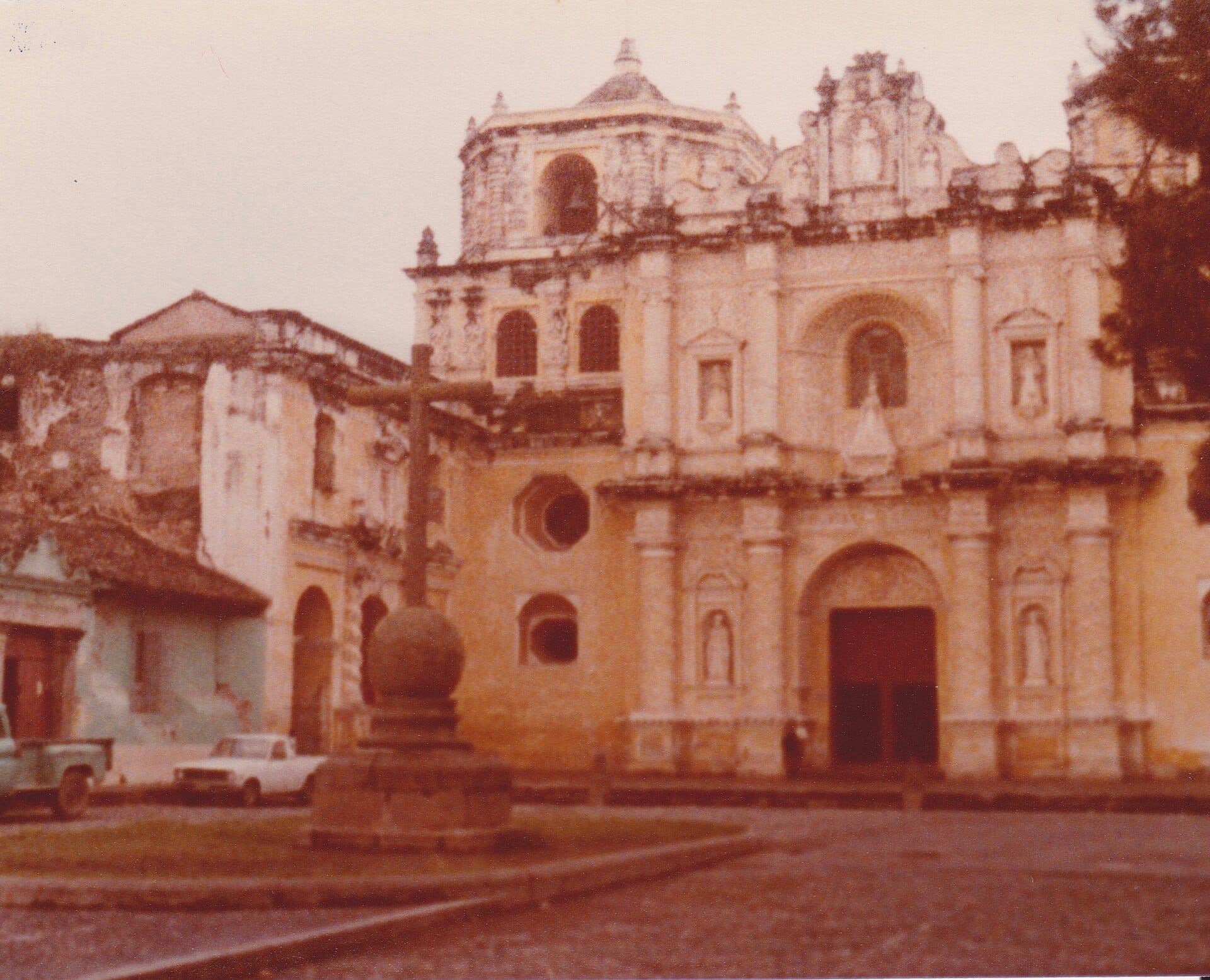 The yellow baroque facade of Iglesia de La Merced