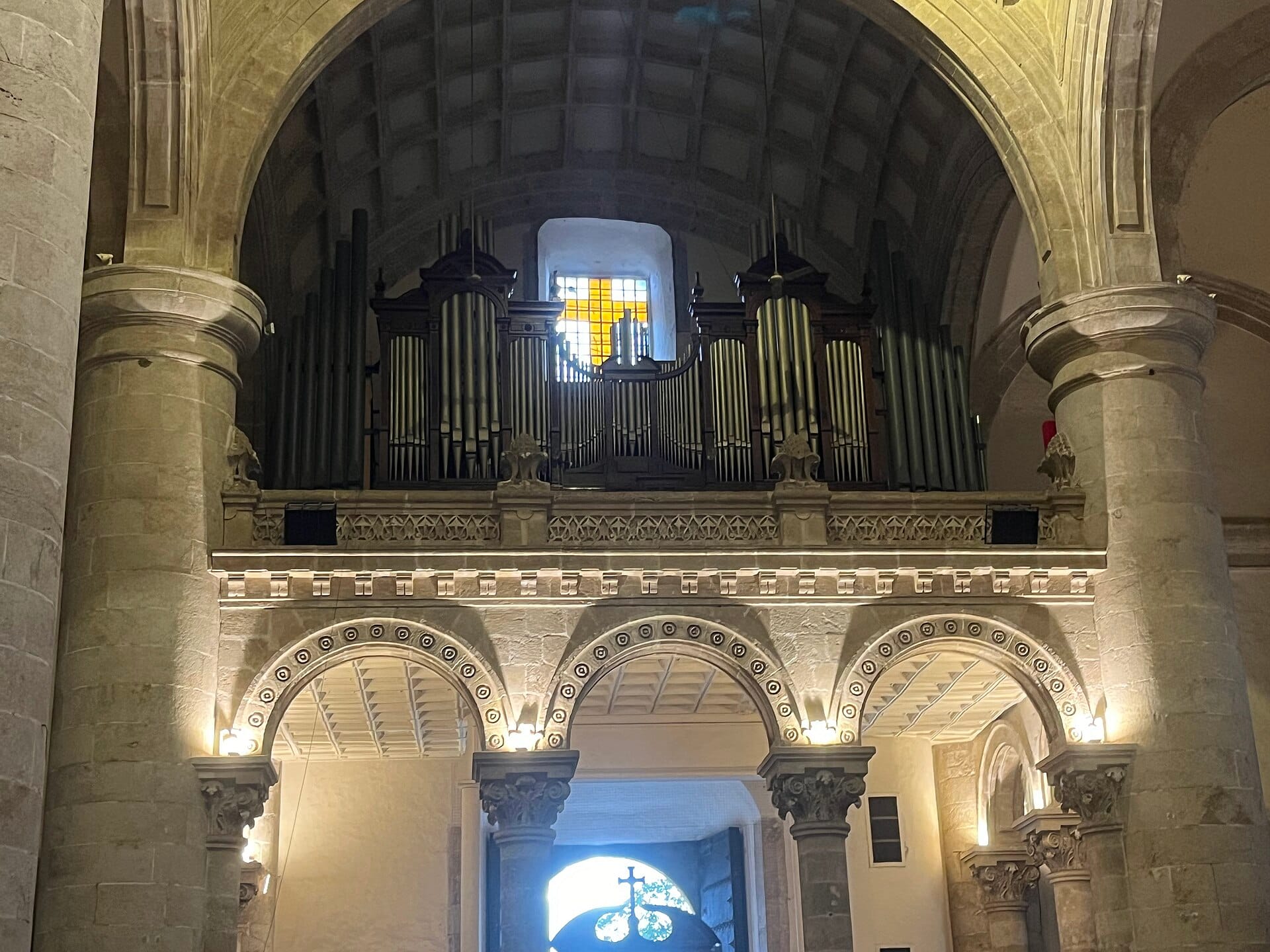 The twin-towered limestone facade of Mérida's Catedral de San Ildefonso on the Plaza Grande