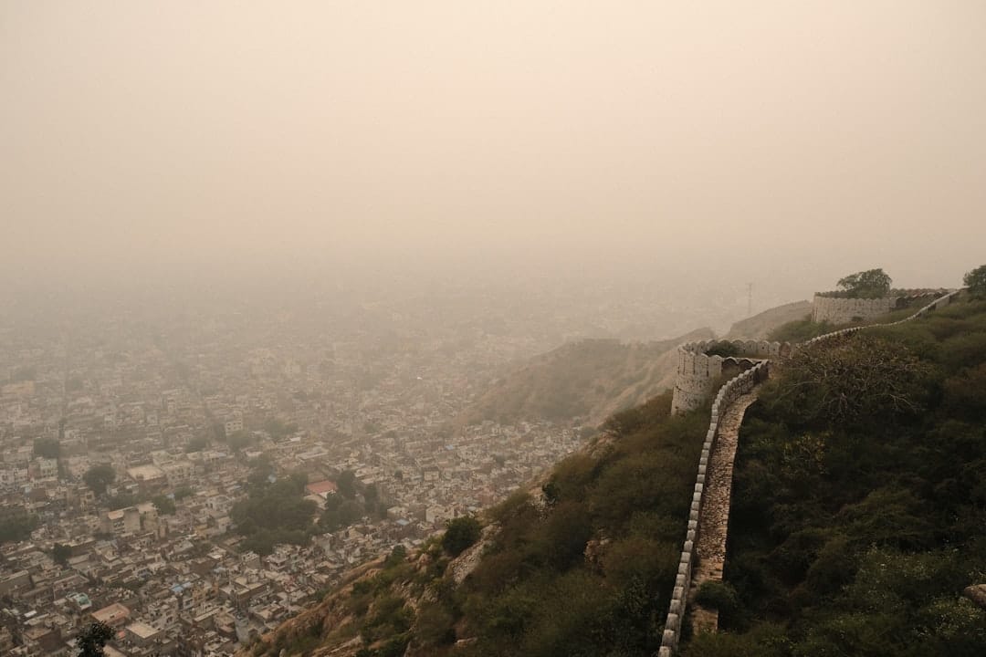 Nahargarh Fort ramparts running along the Aravalli ridge above the Jaipur cityscape