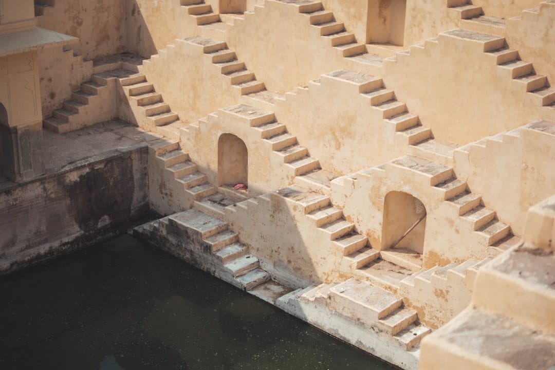 The symmetrical criss-cross staircases of Panna Meena ka Kund stepwell near Amber