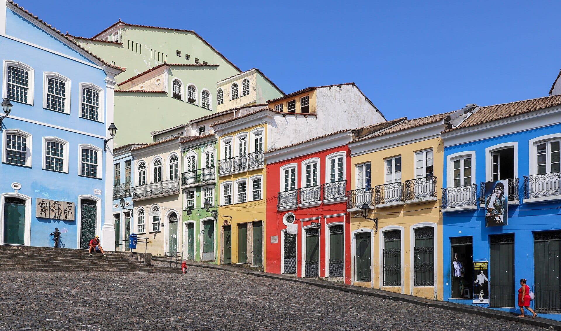 Colorful colonial buildings on the Largo do Pelourinho in Salvador