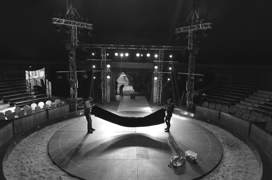 Circus acrobats performing on stage