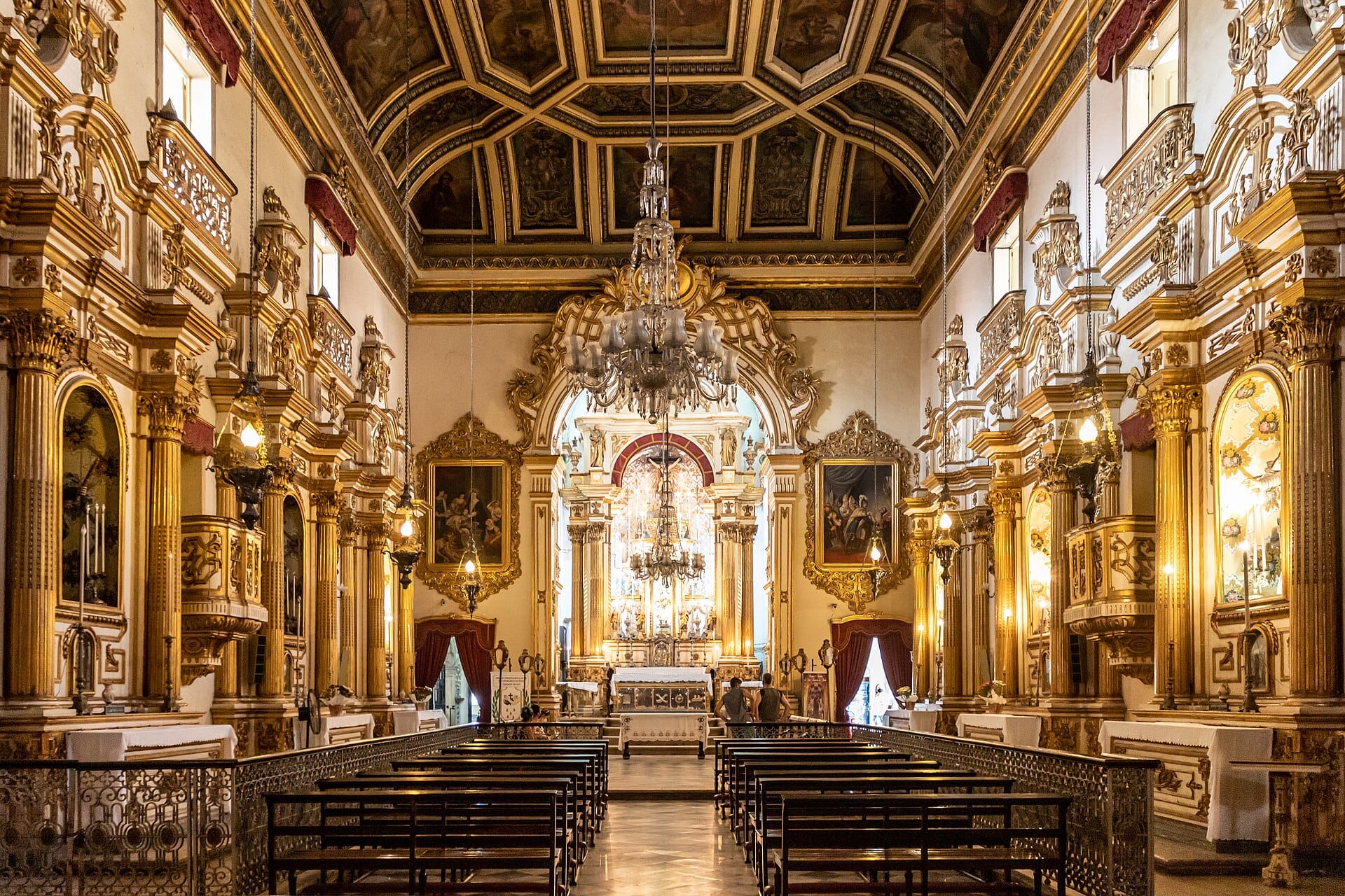 Ornately carved sandstone facade of the Igreja da Ordem Terceira de Sao Francisco