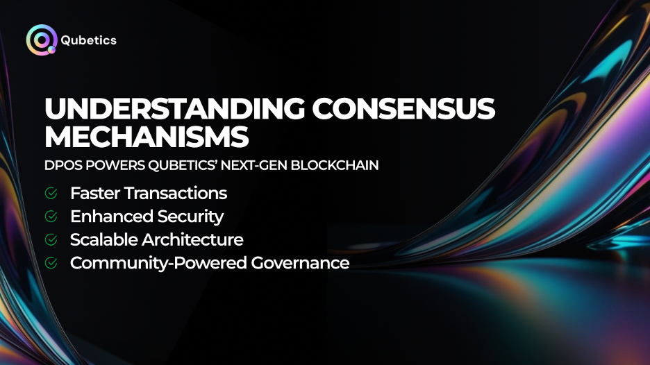 Promotional banner explaining what powers Qubetics' next-gen blockchain
