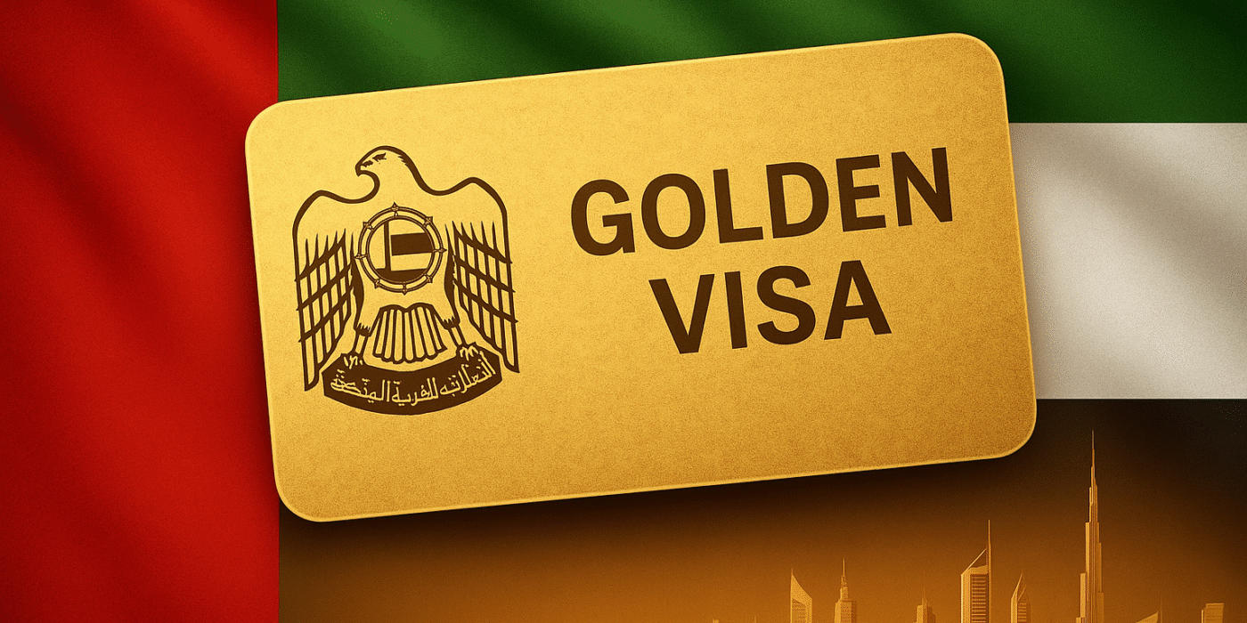 Dubai skyline representing the UAE Golden Visa pathway available to property buyers and qualifying professionals in Jumeirah Golf Estates