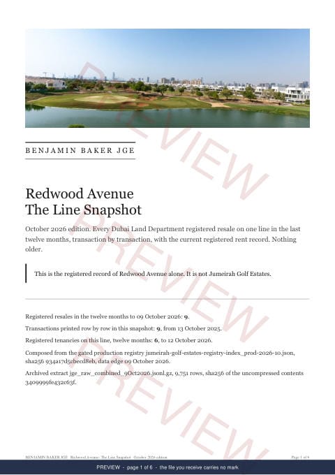 Page 1 of 6: the cover of the Redwood Avenue Line Snapshot, marked preview