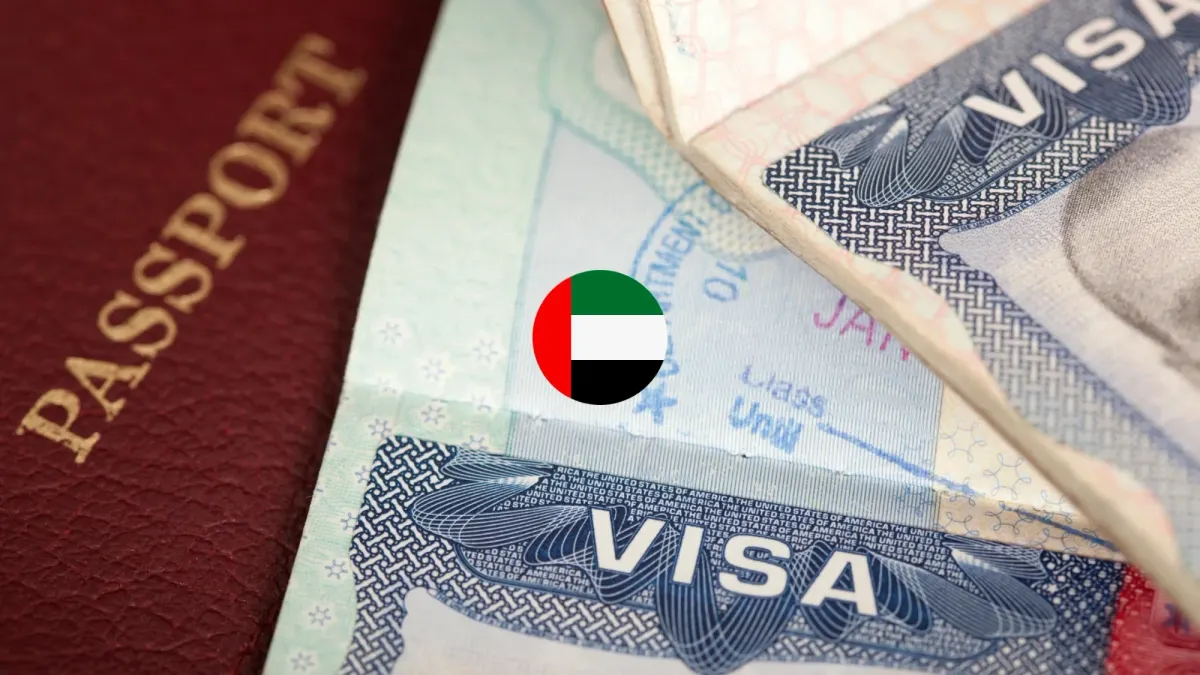 Generic visa and passport imagery representing the UAE residency framework that newcomers to Jumeirah Golf Estates typically navigate