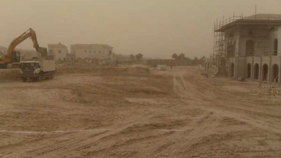 Jumeirah Golf Estates under construction in the late 2000s, when Leisurecorp delivered the original masterplan and Greg Norman courses ahead of the 2009 opening.