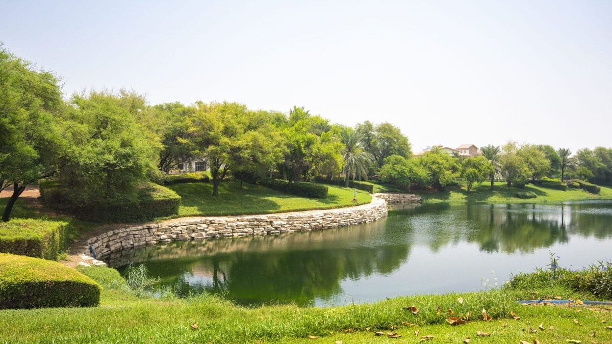 Mature lakeside planting, Jumeirah Golf Estates