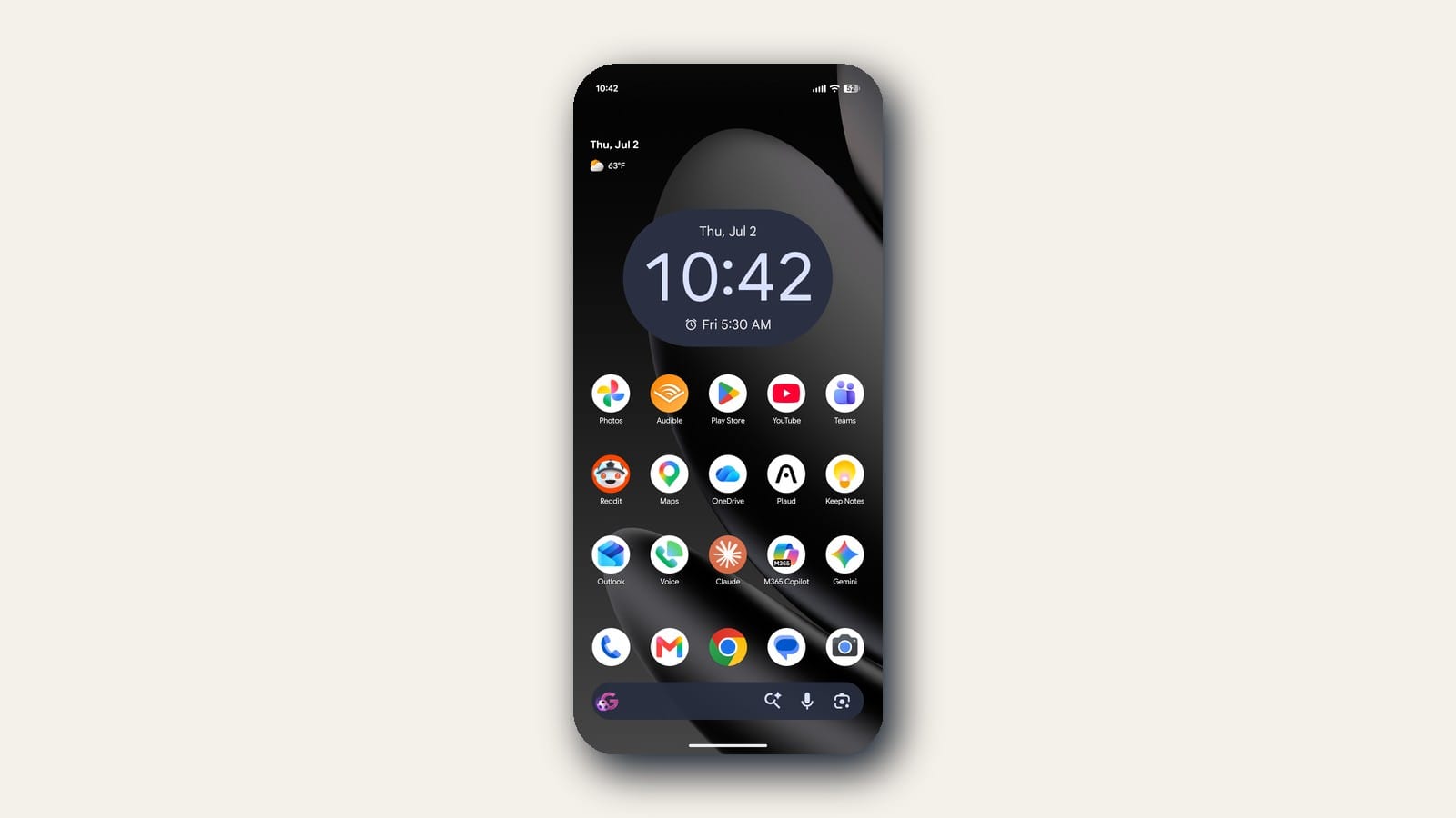 A phone home screen filled mostly with work apps.