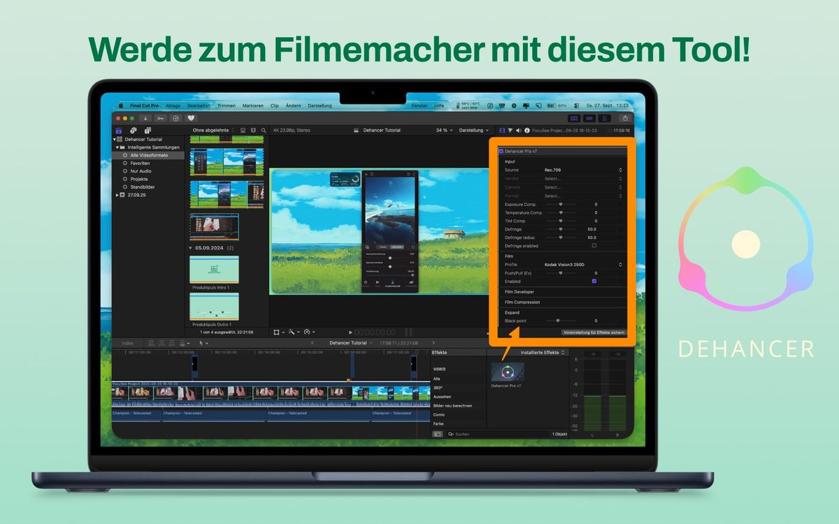 Dehancer Tutorial: Professioneller Film-Look für deine Videos - Final Cut Pro & DaVinci Resolve