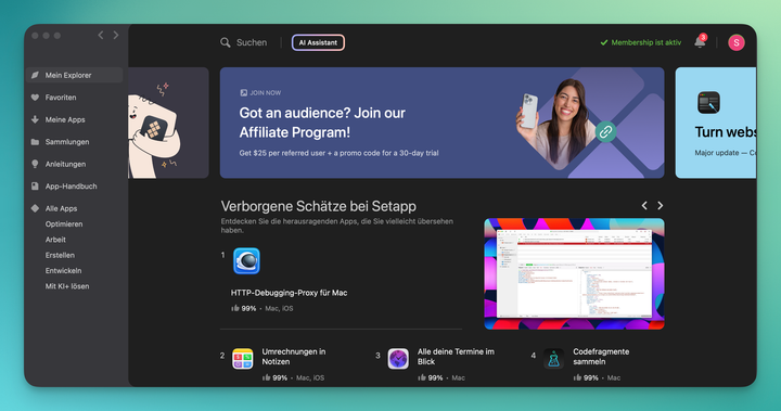 Setapp im Test: Das "Netflix für Mac-Apps" - Umfassender Praxistest