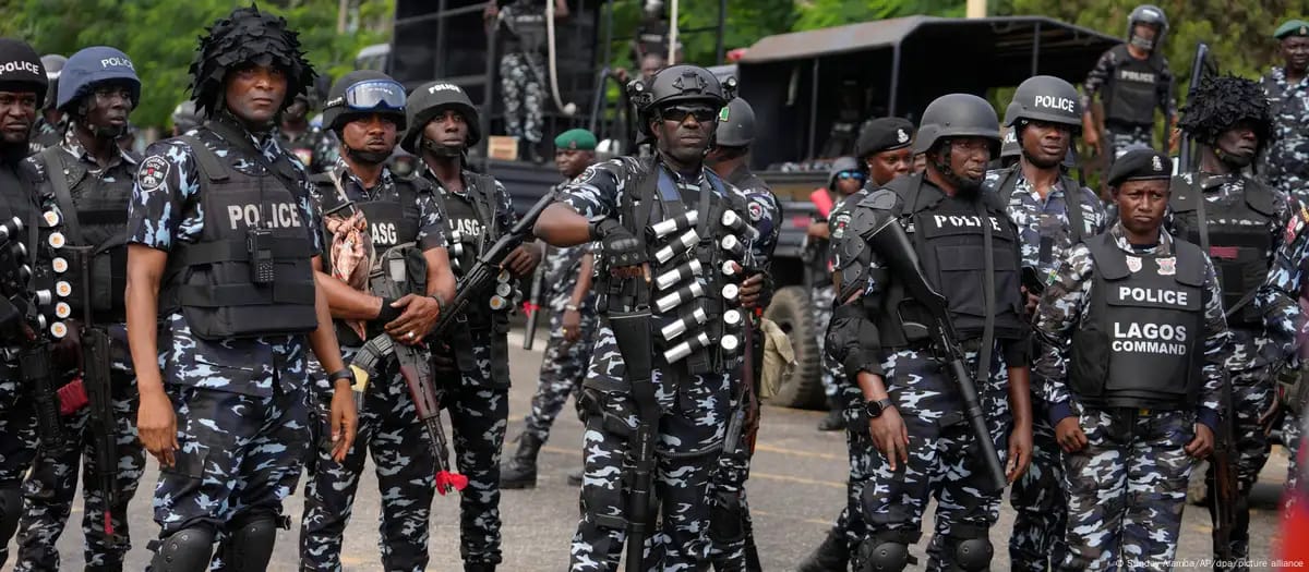 Nigeria increased police patrols ahead of a planned protest. Photo: Sunday Alamba/AP