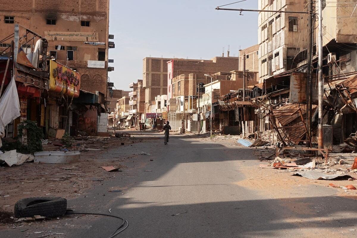 A street in the city of Omdurman damaged in the civil war in Sudan. El Tayeb Siddig/Reuters