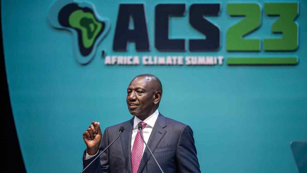 Kenyan president William Ruto opening the Africa Climate Summit. Photo: Luis Tato/AFP/Getty Images