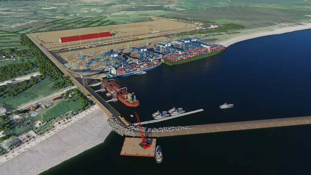 A rendering of the proposed Black Sea port. Image: Anaklia Development Consortium