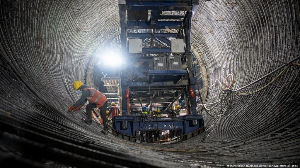 A hydropower project under construction in Nepal. Photo: Hari Maharjan/Xinhua