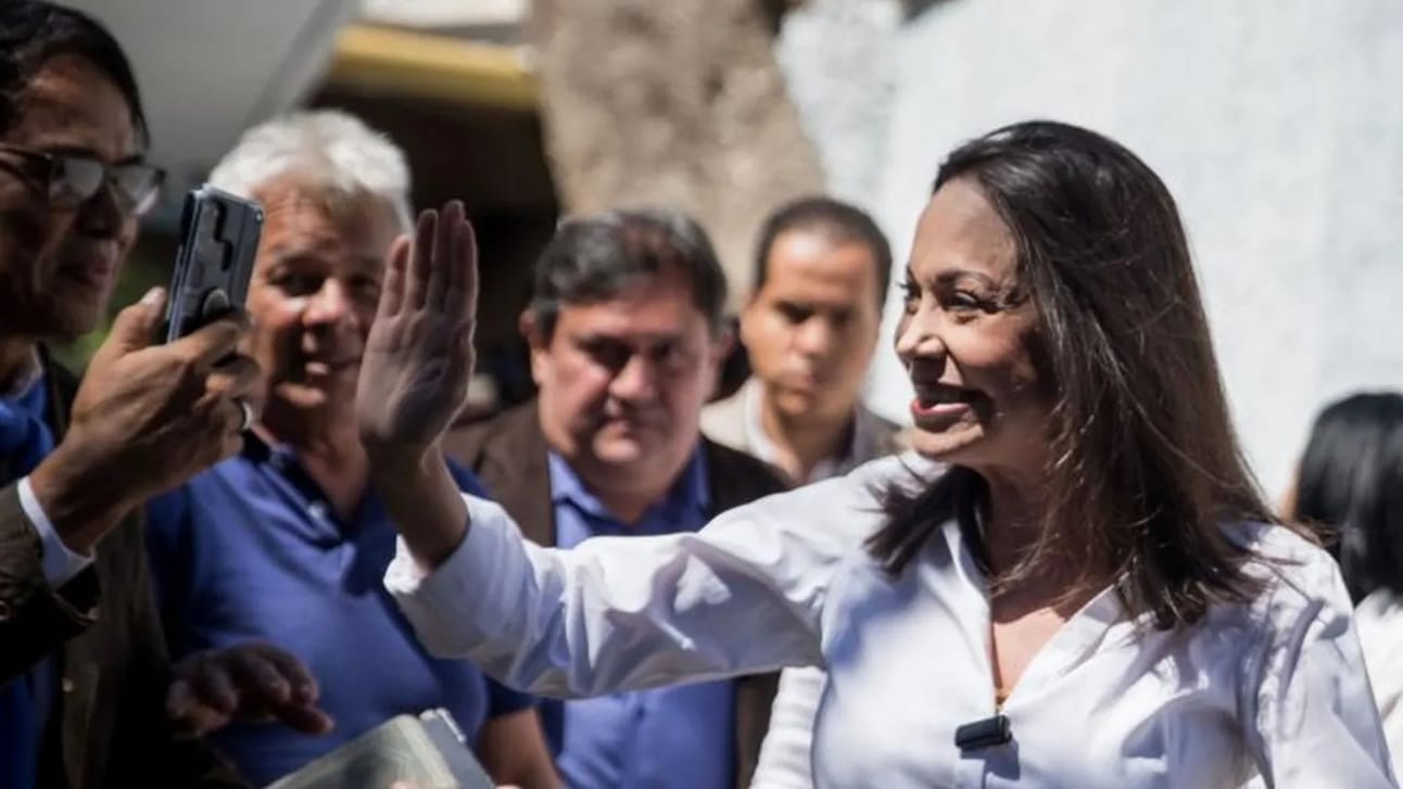 María Corina Machado says she will stand firm and continue to fight the ban which bars her from running for president. Photo: EPA