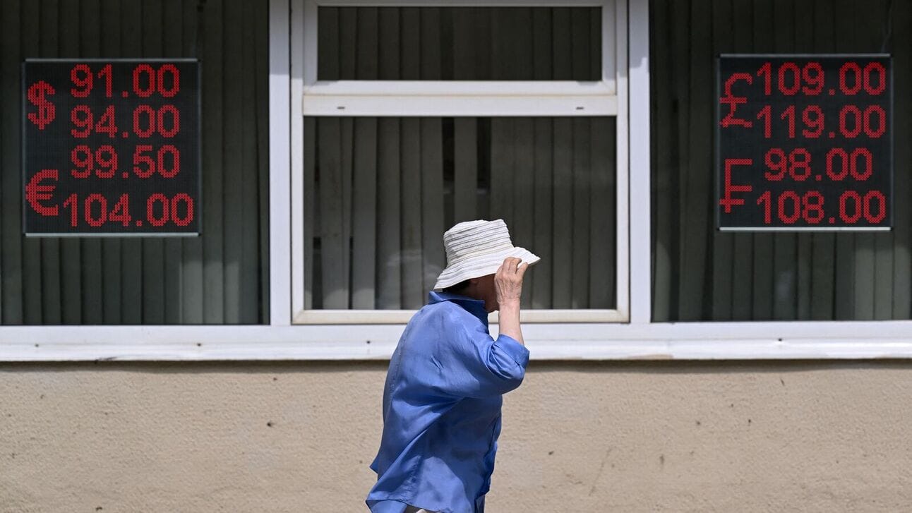 The ruble has weakened by 23% against the dollar so far this year. Photo: Natalia Kolesnikova/AFP/Getty Images