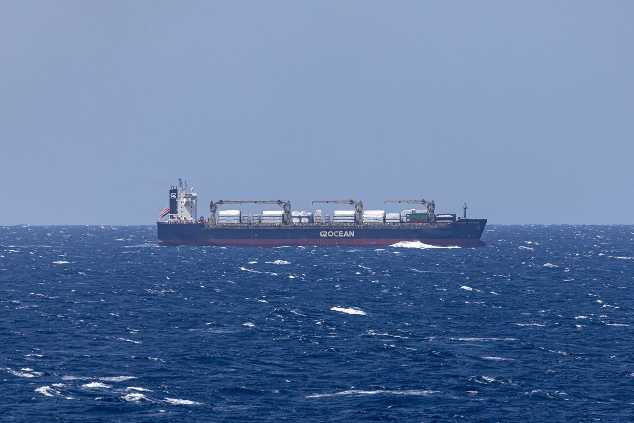 A merchant ship in the southern Red Sea. Photo: Christopher Pike/Bloomberg