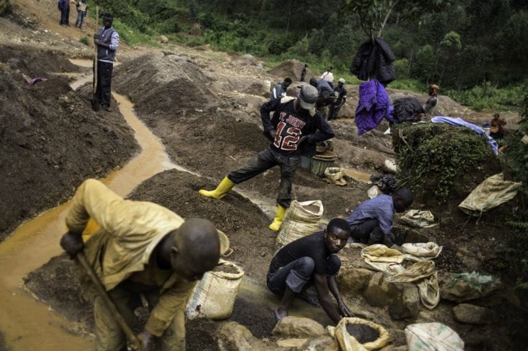 Artisanal miners at a site north of Bukavu, DRC. Photo: Griff Tapper/AFP