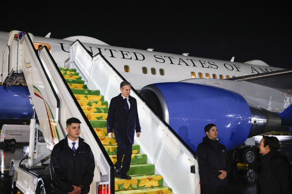 Antony Blinken arriving in Addis Ababa, Ethiopia. Photo: Tiksa Negeri via NY Times