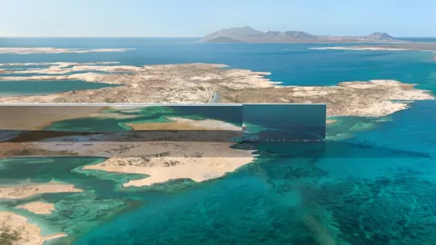 A digital rendering of NEOM’s The Line. Photo: NEOM