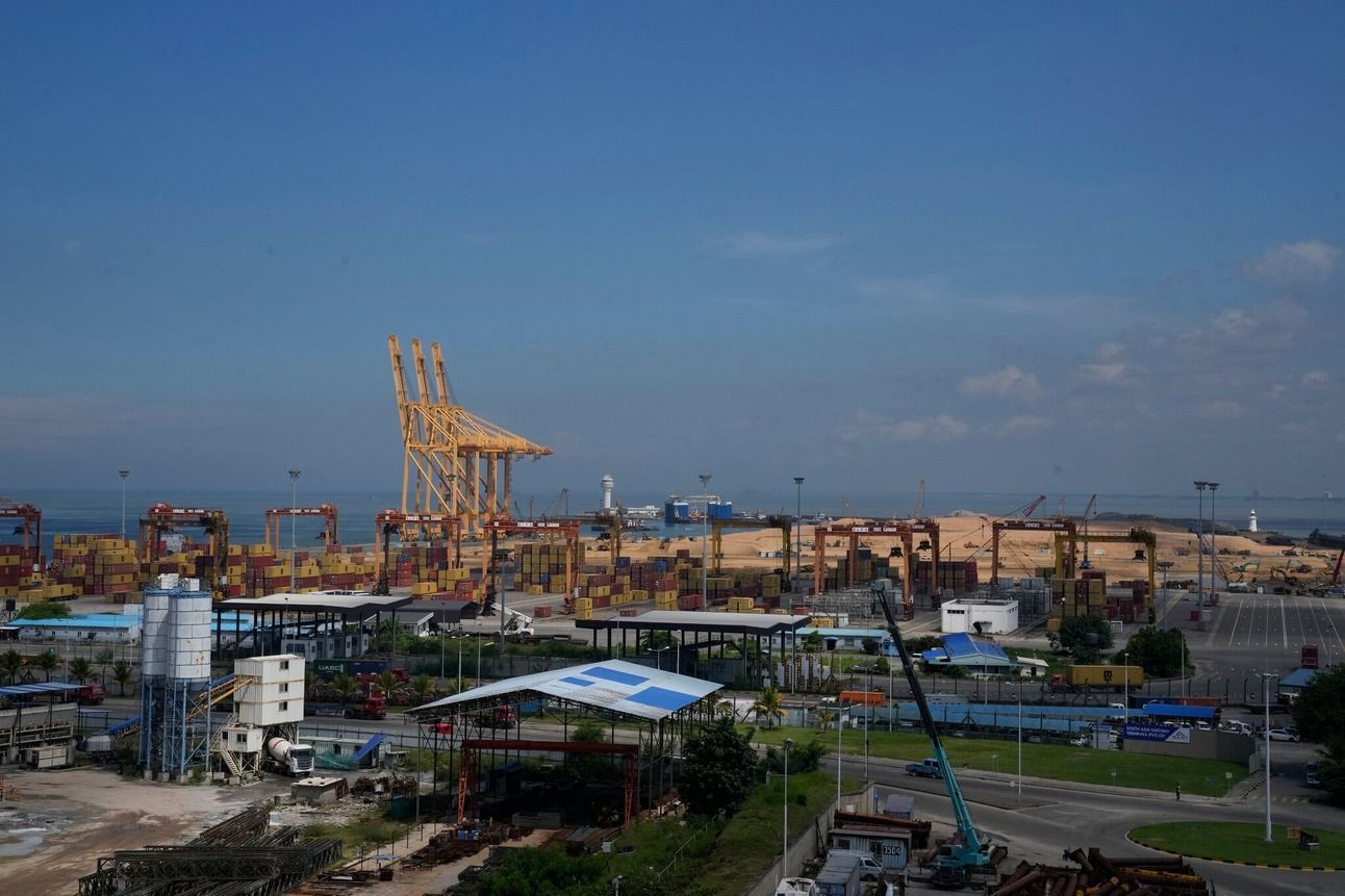 The proposed site for a deepwater shipping container terminal in the Port of Colombo. Photo: Eranga Jayawardena/AP
