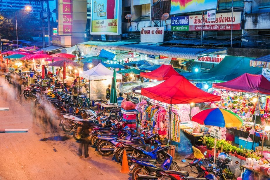 Tourist favorites, such as this night market in Chiang Mai, Thailand, have been hit hard as Covid restrictions cut visitor numbers. Photo: Depositphotos