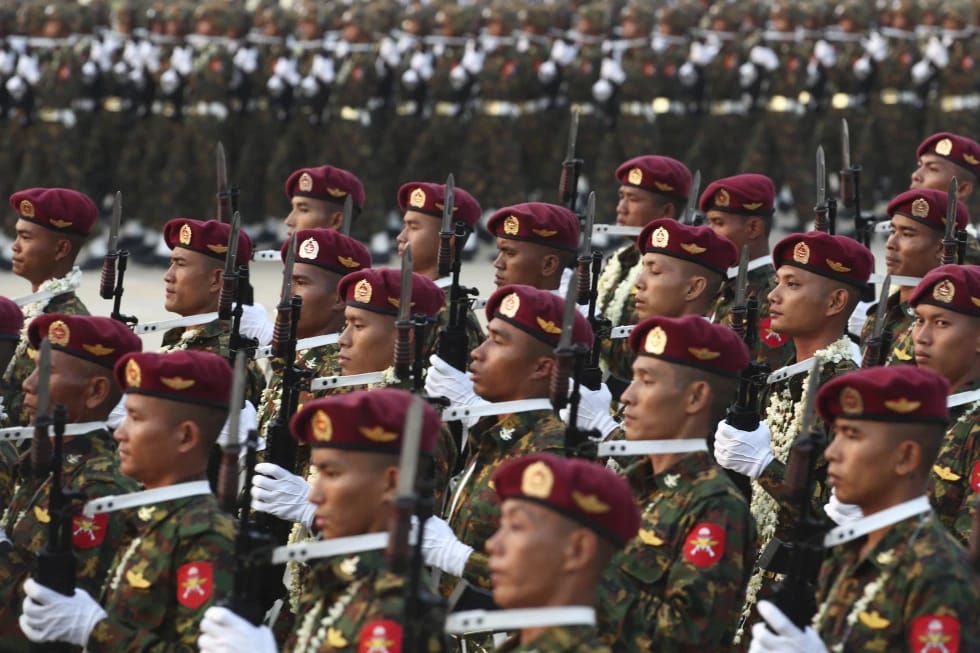 Military personnel in Myanmar. Photo: Aung Shine Oo/AP