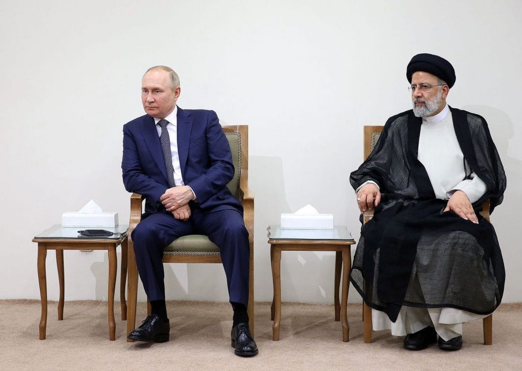 Russian President Vladimir Putin with Iranian President Ebrahim&nbsp;Raisi&nbsp;last summer. Photo: Iranian Supreme Leader’s Office/Zuma Press&nbsp;via WSJ