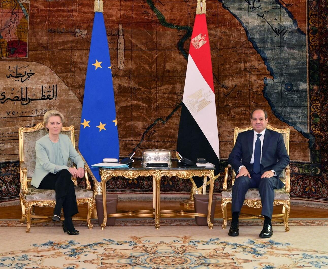 Egypt’s President Abdel Fattah al-Sisi with European Commission President Ursula von der Leyen last November. Photo: The Egyptian Presidency