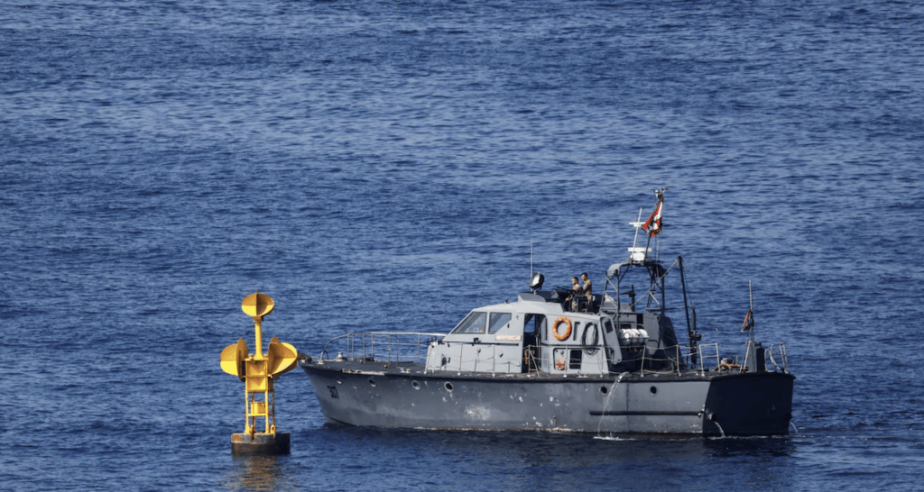 A Lebanese patrol boat in the Mediterranean. Photo: Amir Cohen/Reuters