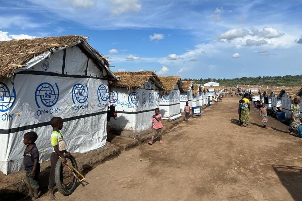 A file photo of emergency shelters at Awar camp in eastern DRC. Photo: IOM