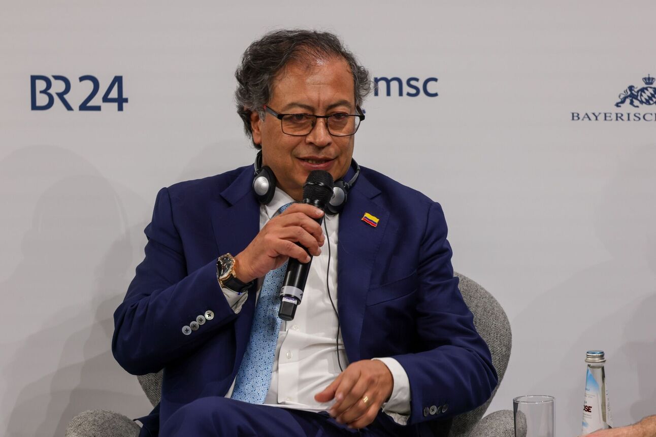 Gustavo Petro speaks at the Munich Security Conference. Photo: Alex Kraus/Bloomberg