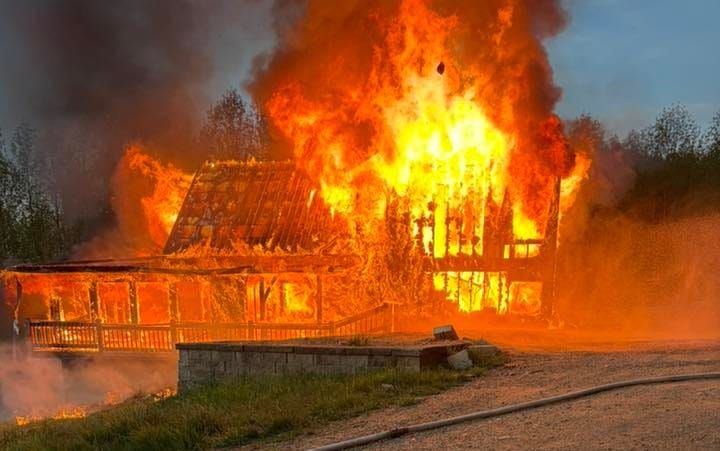 Fire engulfs home near the Parkway