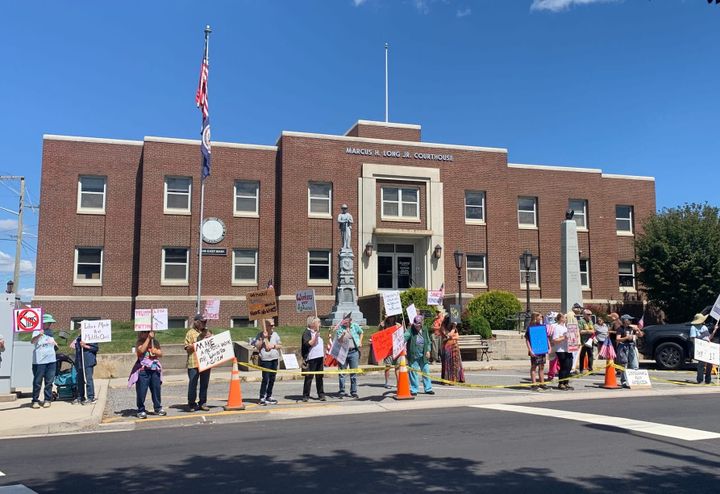 About three dozen join Labor Day protest in Floyd