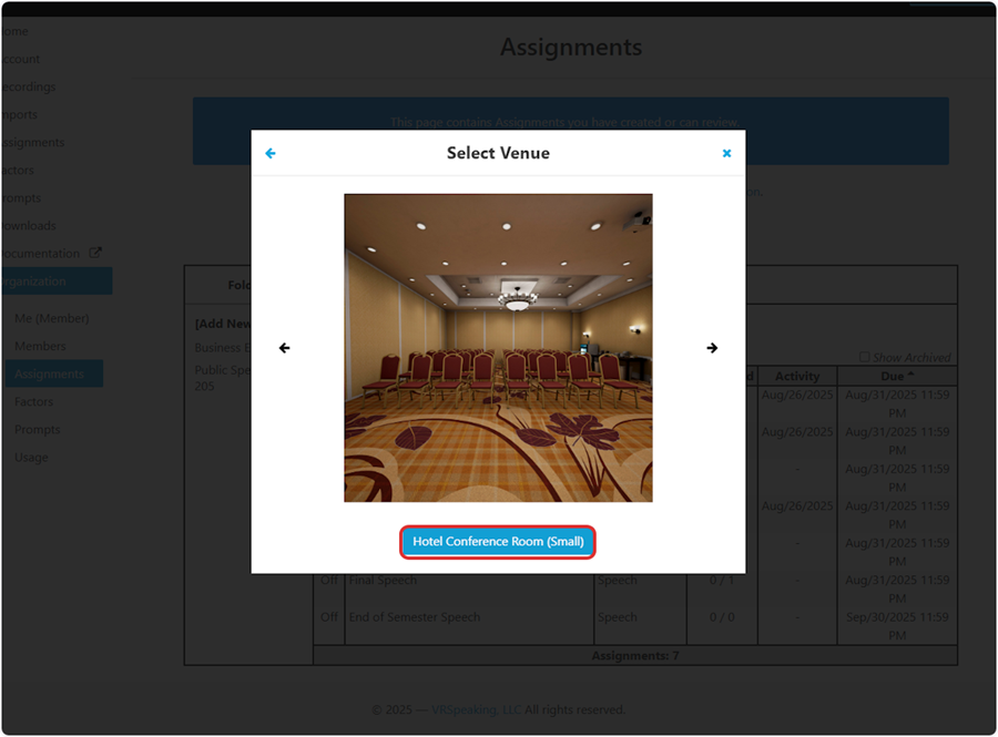 Click on Hotel Conference Room (Small)