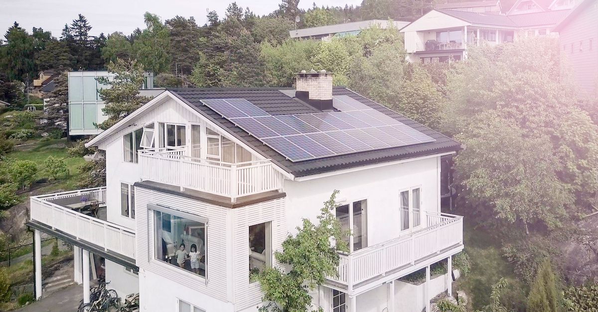 solcellepaneler på hus