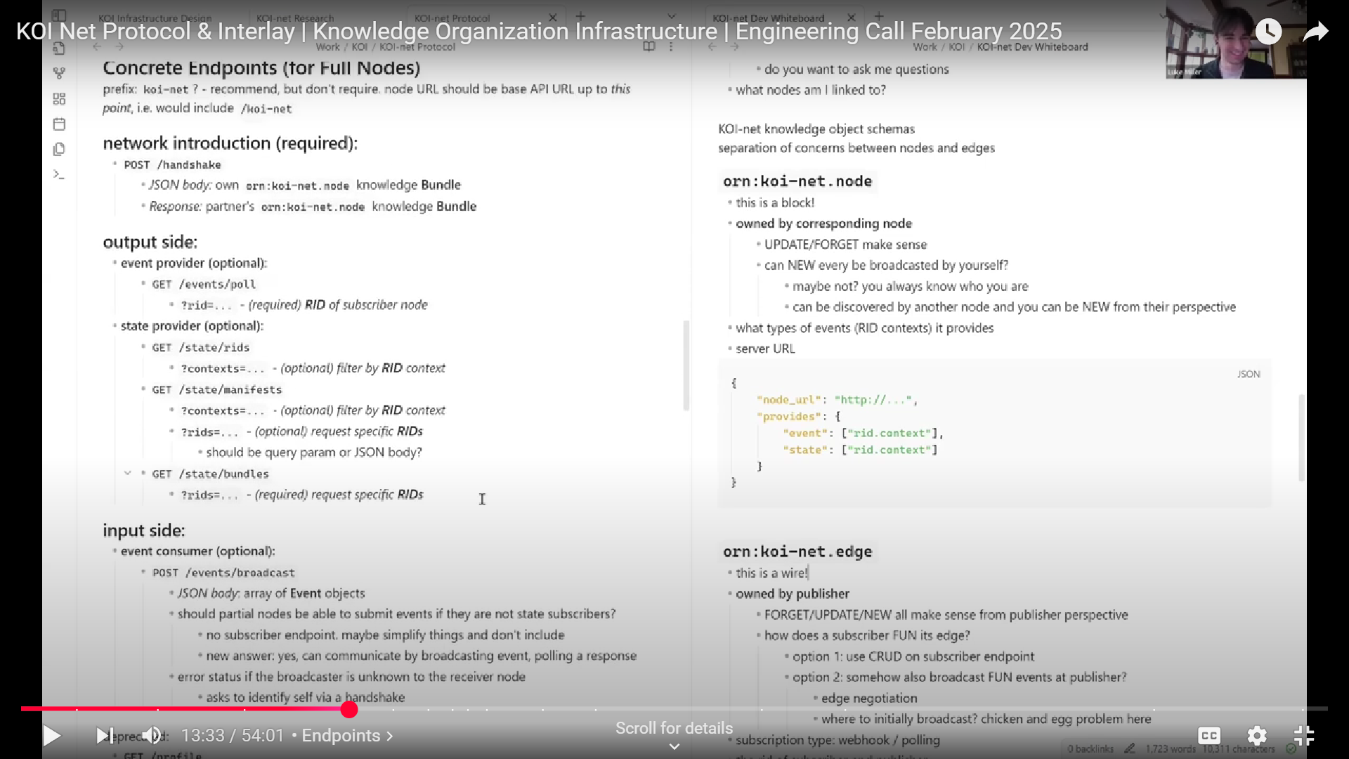 The KOI Net architecture defines a set of concrete endpoints to facilitate communication between nodes, translating its abstract model into practical interactions