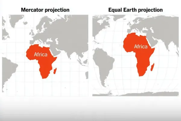 Africa and the Equal Earth Projection: Big on  Map, Small in practice.