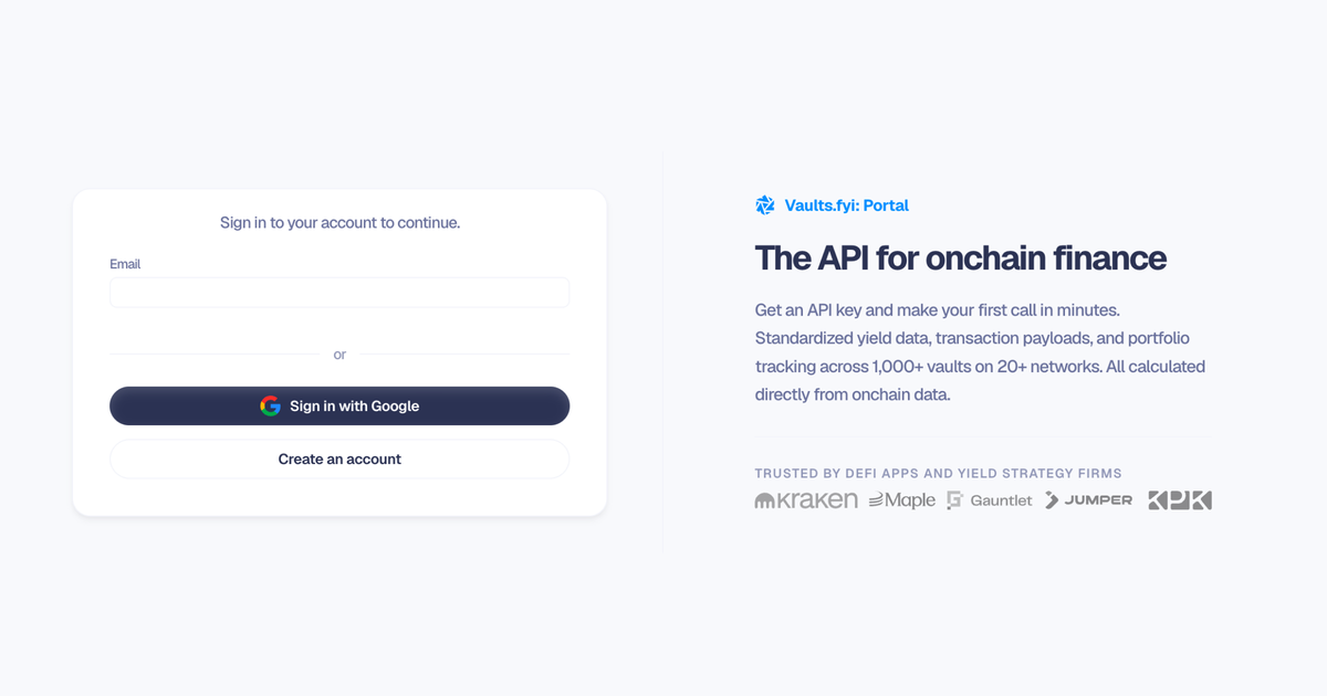 The vaults.fyi API is now open with pay-as-you-go access