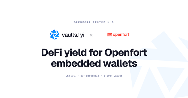 Openfort and vaults.fyi recipe banner
