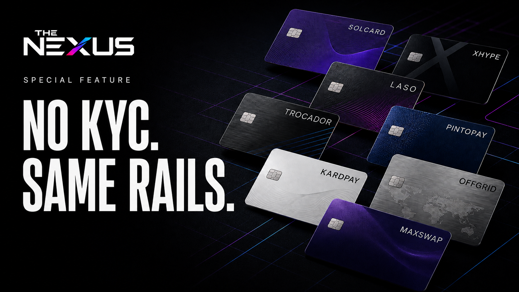 No KYC. Same Rails.